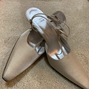 Stuart Weitzman Champagne Glittery Dress Shoe